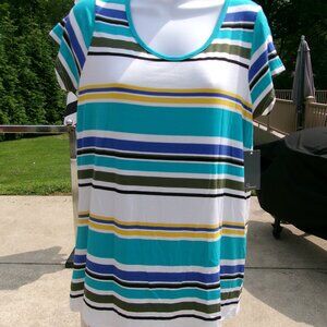 NWT STRAZZI STRIPED T SHIRT M